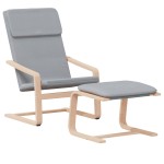 vidaXL Scaun de relaxare cu taburet, gri deschis, textil vidaXL Scaun de relaxare cu taburet, gri deschis, textil