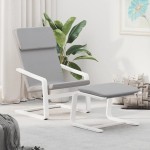 vidaXL Scaun de relaxare cu taburet, gri deschis, textil vidaXL Scaun de relaxare cu taburet, gri deschis, textil