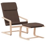vidaXL Scaun de relaxare cu taburet, maro închis, material textil vidaXL Scaun de relaxare cu taburet, maro închis, material textil