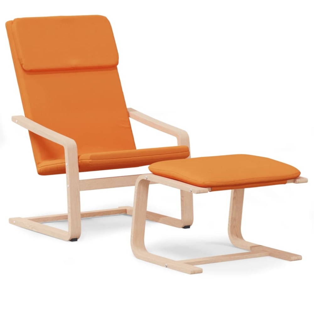 vidaXL Scaun de relaxare cu taburet, galben închis, material textil