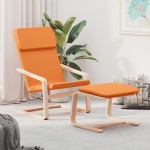 vidaXL Scaun de relaxare cu taburet, galben închis, material textil vidaXL Scaun de relaxare cu taburet, galben închis, material textil