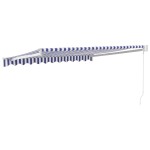 vidaXL Copertină retractabilă albastru/alb, 3x2,5 m, textil/aluminiu vidaXL Copertină retractabilă albastru/alb, 3x2,5 m, textil/aluminiu