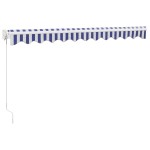 vidaXL Copertină retractabilă albastru/alb, 3x2,5 m, textil/aluminiu vidaXL Copertină retractabilă albastru/alb, 3x2,5 m, textil/aluminiu