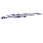 vidaXL Copertină retractabilă albastru/alb, 3,5x2,5 m, textil/aluminiu vidaXL Copertină retractabilă albastru/alb, 3,5x2,5 m, textil/aluminiu