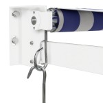 vidaXL Copertină retractabilă albastru/alb, 3,5x2,5 m, textil/aluminiu vidaXL Copertină retractabilă albastru/alb, 3,5x2,5 m, textil/aluminiu