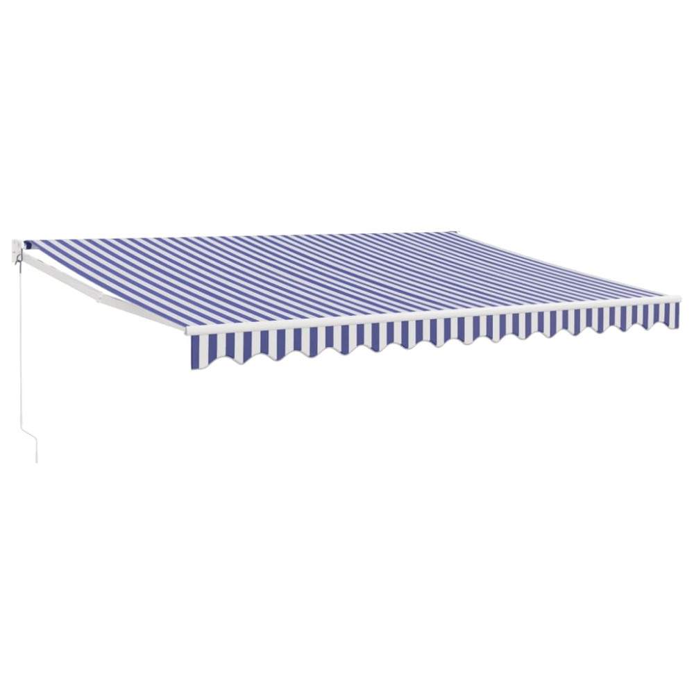 vidaXL Copertină retractabilă albastru/alb, 4x3 m, textil/aluminiu