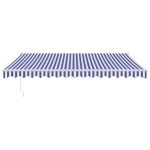 vidaXL Copertină retractabilă albastru/alb, 4x3 m, textil/aluminiu vidaXL Copertină retractabilă albastru/alb, 4x3 m, textil/aluminiu