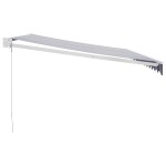 vidaXL Copertină retractabilă albastru/alb, 4x3 m, textil/aluminiu vidaXL Copertină retractabilă albastru/alb, 4x3 m, textil/aluminiu