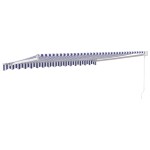vidaXL Copertină retractabilă albastru/alb, 4x3 m, textil/aluminiu vidaXL Copertină retractabilă albastru/alb, 4x3 m, textil/aluminiu