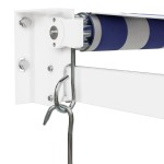 vidaXL Copertină retractabilă albastru/alb, 4x3 m, textil/aluminiu vidaXL Copertină retractabilă albastru/alb, 4x3 m, textil/aluminiu