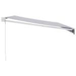 vidaXL Copertină retractabilă albastru/alb, 4,5x3 m, textil/aluminiu vidaXL Copertină retractabilă albastru/alb, 4,5x3 m, textil/aluminiu