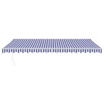 vidaXL Copertină retractabilă albastru/alb, 5x3 m, textil/aluminiu