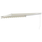vidaXL Copertină retractabilă, crem, 3x2,5 m, textil și aluminiu vidaXL Copertină retractabilă, crem, 3x2,5 m, textil și aluminiu