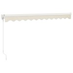 vidaXL Copertină retractabilă, crem, 3x2,5 m, textil și aluminiu vidaXL Copertină retractabilă, crem, 3x2,5 m, textil și aluminiu