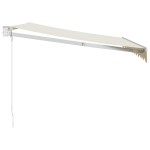 vidaXL Copertină retractabilă, crem, 3,5x2,5 m, textil și aluminiu vidaXL Copertină retractabilă, crem, 3,5x2,5 m, textil și aluminiu
