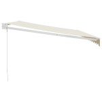 vidaXL Copertină retractabilă, crem, 4x3 m, textil și aluminiu