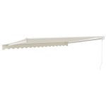 vidaXL Copertină retractabilă, crem, 4x3 m, textil și aluminiu