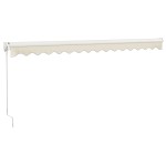 vidaXL Copertină retractabilă, crem, 4x3 m, textil și aluminiu