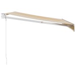 vidaXL Copertină retractabilă, galben/alb, 3,5x2,5 m, textil/aluminiu vidaXL Copertină retractabilă, galben/alb, 3,5x2,5 m, textil/aluminiu