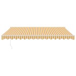 vidaXL Copertină retractabilă galben și alb, 4x3 m, textil și aluminiu vidaXL Copertină retractabilă galben și alb, 4x3 m, textil și aluminiu