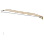 vidaXL Copertină retractabilă galben și alb, 4x3 m, textil și aluminiu vidaXL Copertină retractabilă galben și alb, 4x3 m, textil și aluminiu