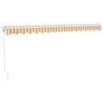 vidaXL Copertină retractabilă, galben/alb, 4,5x3 m, textil/aluminiu