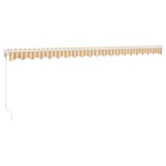 vidaXL Copertină retractabilă, galben/alb, 5x3 m, textil/aluminiu