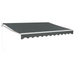vidaXL Copertină retractabilă, antracit, 3,5x2,5 m, textil și aluminiu vidaXL Copertină retractabilă, antracit, 3,5x2,5 m, textil și aluminiu