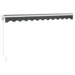 vidaXL Copertină retractabilă, antracit, 3,5x2,5 m, textil și aluminiu vidaXL Copertină retractabilă, antracit, 3,5x2,5 m, textil și aluminiu