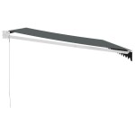 vidaXL Copertină retractabilă, antracit, 4x3 m, textil și aluminiu vidaXL Copertină retractabilă, antracit, 4x3 m, textil și aluminiu