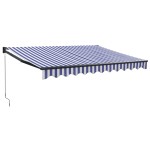 vidaXL Copertină retractabilă albastru/alb, 3x2,5 m, textil/aluminiu vidaXL Copertină retractabilă albastru/alb, 3x2,5 m, textil/aluminiu