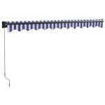 vidaXL Copertină retractabilă albastru/alb, 3x2,5 m, textil/aluminiu vidaXL Copertină retractabilă albastru/alb, 3x2,5 m, textil/aluminiu