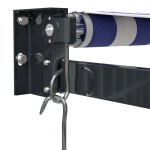 vidaXL Copertină retractabilă albastru/alb, 3x2,5 m, textil/aluminiu vidaXL Copertină retractabilă albastru/alb, 3x2,5 m, textil/aluminiu