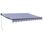 vidaXL Copertină retractabilă albastru/alb, 3,5x2,5 m, textil/aluminiu vidaXL Copertină retractabilă albastru/alb, 3,5x2,5 m, textil/aluminiu
