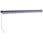 vidaXL Copertină retractabilă albastru/alb, 4,5x3 m, textil/aluminiu vidaXL Copertină retractabilă albastru/alb, 4,5x3 m, textil/aluminiu