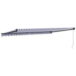 vidaXL Copertină retractabilă albastru/alb, 5x3 m, textil/aluminiu vidaXL Copertină retractabilă albastru/alb, 5x3 m, textil/aluminiu