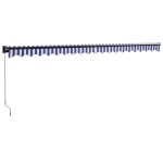 vidaXL Copertină retractabilă albastru/alb, 5x3 m, textil/aluminiu vidaXL Copertină retractabilă albastru/alb, 5x3 m, textil/aluminiu