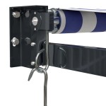 vidaXL Copertină retractabilă albastru/alb, 5x3 m, textil/aluminiu vidaXL Copertină retractabilă albastru/alb, 5x3 m, textil/aluminiu
