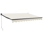 vidaXL Copertină retractabilă, crem, 3x2,5 m, textil și aluminiu vidaXL Copertină retractabilă, crem, 3x2,5 m, textil și aluminiu