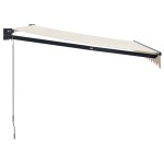 vidaXL Copertină retractabilă, crem, 3,5x2,5 m, textil și aluminiu vidaXL Copertină retractabilă, crem, 3,5x2,5 m, textil și aluminiu