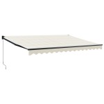 vidaXL Copertină retractabilă, crem, 4x3 m, textil și aluminiu vidaXL Copertină retractabilă, crem, 4x3 m, textil și aluminiu