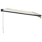 vidaXL Copertină retractabilă, crem, 4x3 m, textil și aluminiu vidaXL Copertină retractabilă, crem, 4x3 m, textil și aluminiu