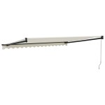 vidaXL Copertină retractabilă, crem, 4x3 m, textil și aluminiu vidaXL Copertină retractabilă, crem, 4x3 m, textil și aluminiu
