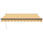 vidaXL Copertină retractabilă, galben/alb, 3x2,5 m, textil/aluminiu vidaXL Copertină retractabilă, galben/alb, 3x2,5 m, textil/aluminiu