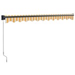 vidaXL Copertină retractabilă, galben/alb, 3x2,5 m, textil/aluminiu vidaXL Copertină retractabilă, galben/alb, 3x2,5 m, textil/aluminiu