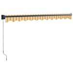 vidaXL Copertină retractabilă, galben/alb, 3,5x2,5 m, textil/aluminiu vidaXL Copertină retractabilă, galben/alb, 3,5x2,5 m, textil/aluminiu