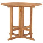 vidaXL Masă de grădină pliabilă, Ø90x75 cm, lemn masiv de tec vidaXL Masă de grădină pliabilă, Ø90x75 cm, lemn masiv de tec