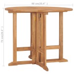 vidaXL Masă de grădină pliabilă, Ø90x75 cm, lemn masiv de tec vidaXL Masă de grădină pliabilă, Ø90x75 cm, lemn masiv de tec