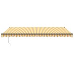 vidaXL Copertină retractabilă, galben/alb, 5x3 m, textil/aluminiu