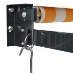 vidaXL Copertină retractabilă, galben/alb, 5x3 m, textil/aluminiu